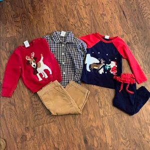2 toddler boys Christmas outfits